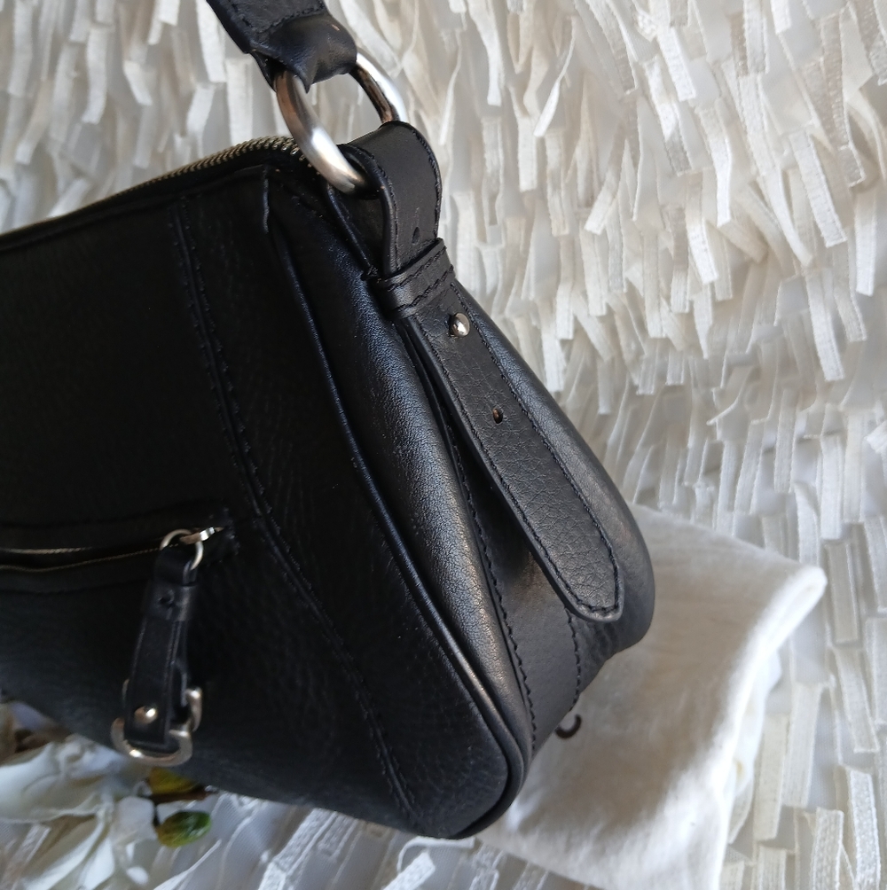 Cole Haan Black Leather Shoulder Bag - Picture 5 of 10